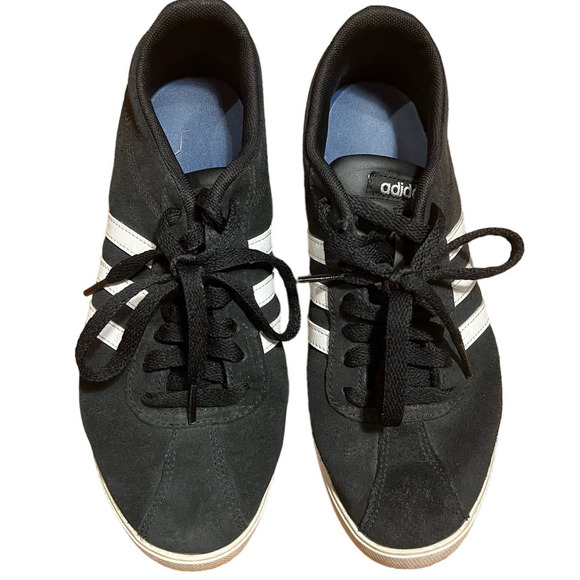 Adidas Neo Comfort Footbed Black Striped Low Lace Up Sneakers Women's Size 7 - Picture 1 of 7